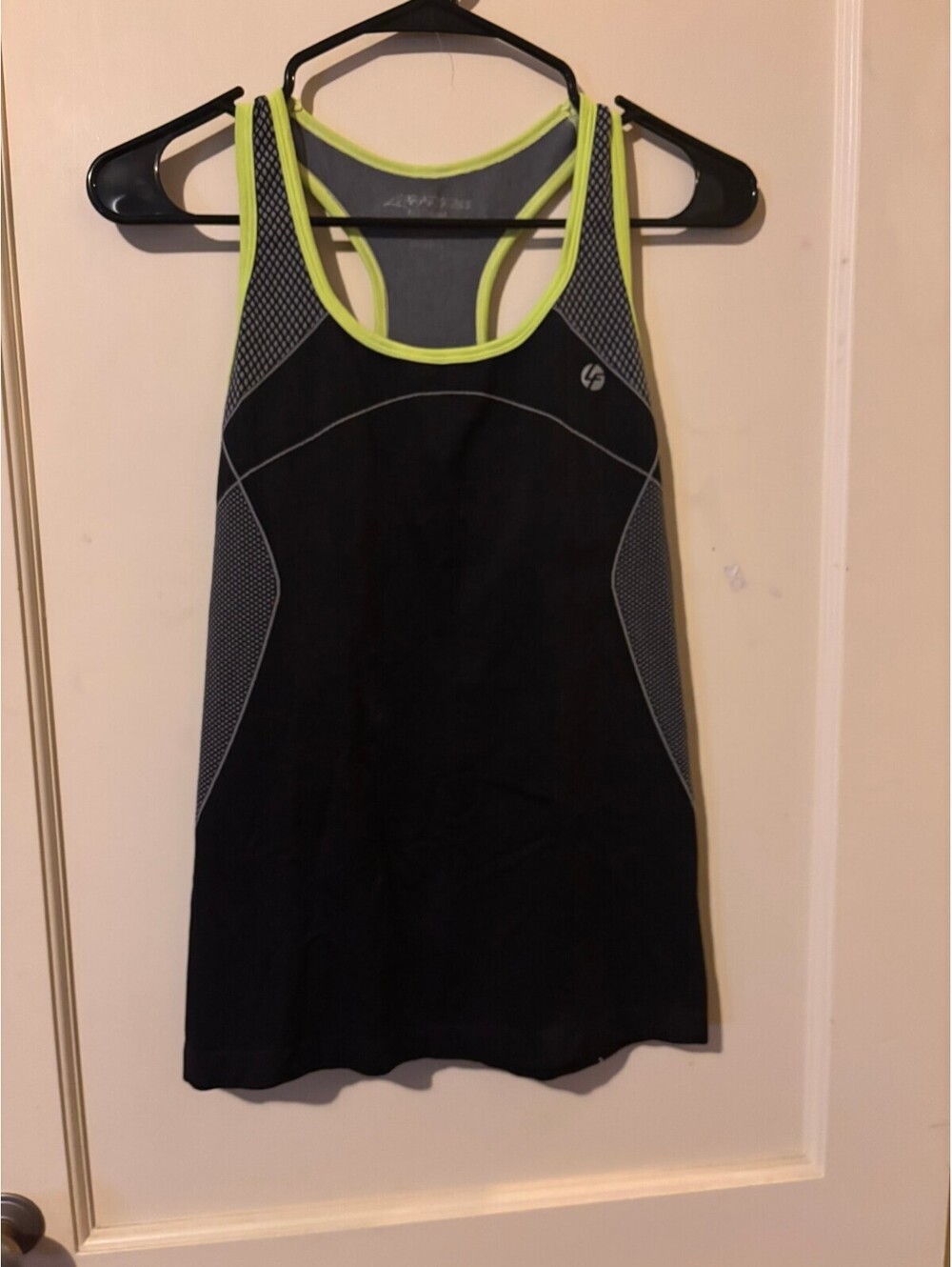 Black gray and neon athletic tank Medium
